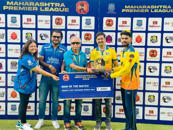 Eagle Nashik Titans MPL 2025 Match at MCA Stadium Eagle Nashik Titans beat 4S Puneri Bappa by 7 runs in Maharashtra Premier League.